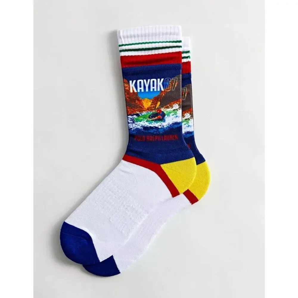 Polo Ralph Lauren Big Water Kayak Ride Racing Crew Socks 1-Pair‎ New